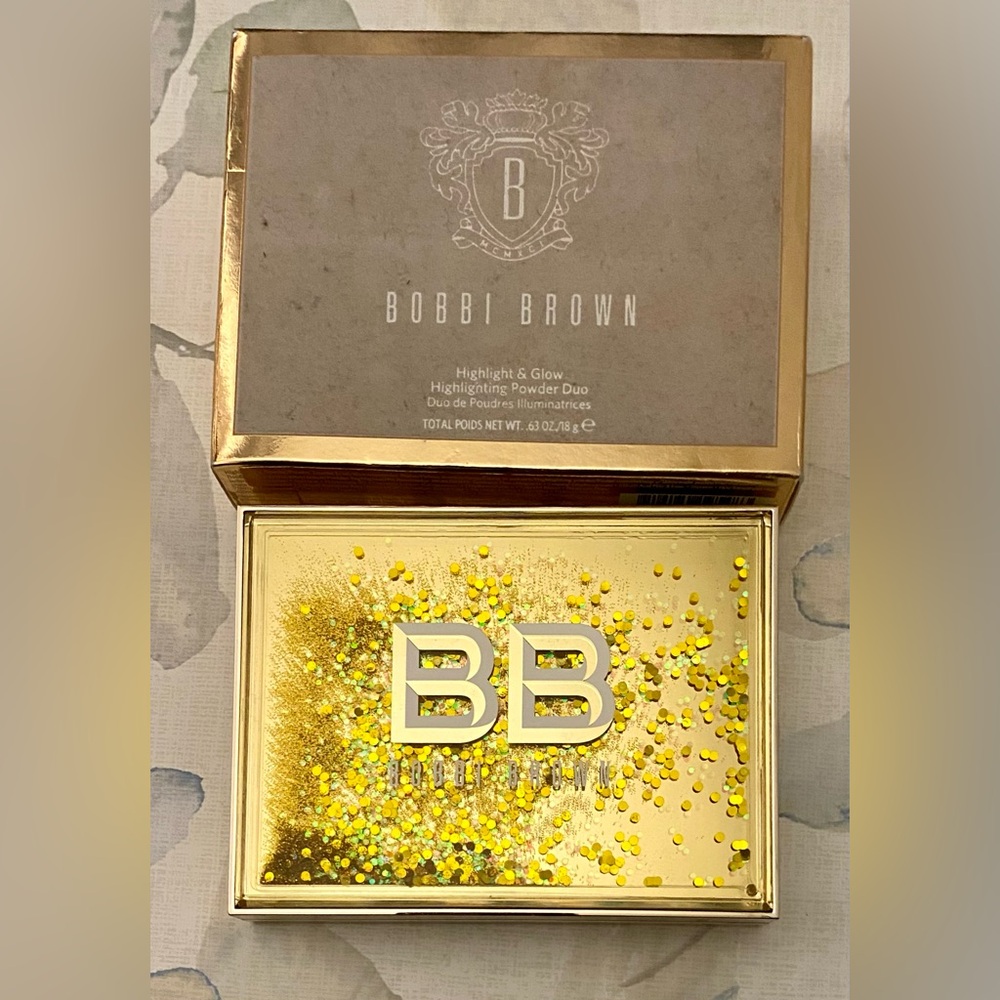 Bobbi Brown highlight & glow highlighting powdered duo bare glow & opal glow